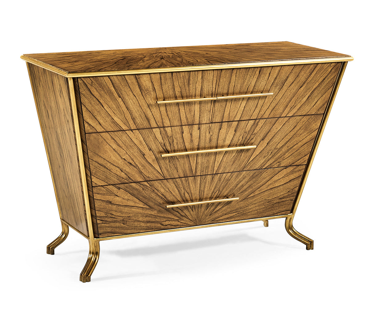 Moroccan Collection - Argentinian walnut veneered tapering chest of drawers