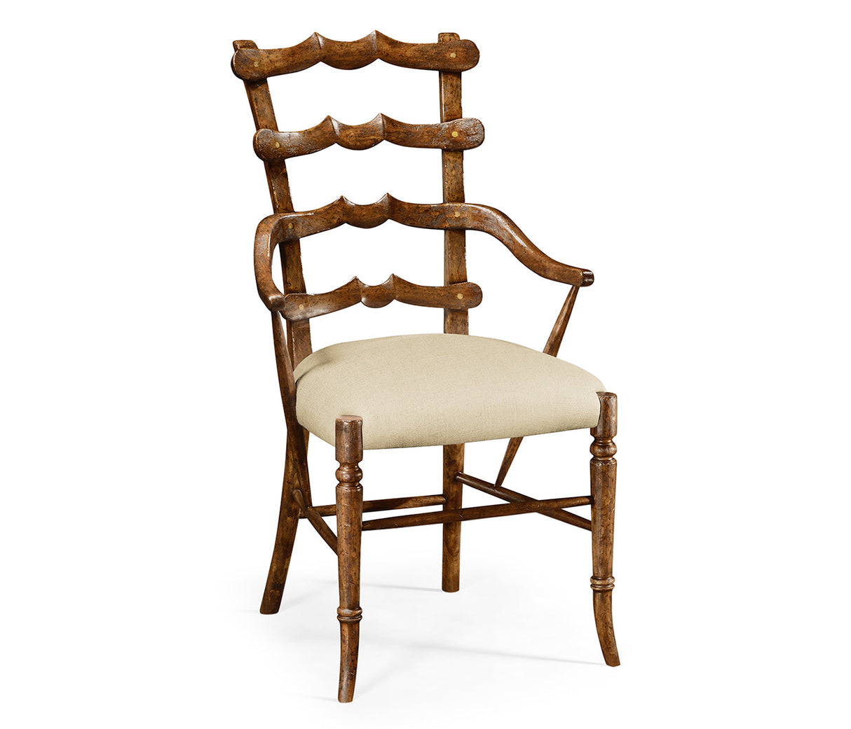 JC Edited - Huntingdon Collection - Walnut "Yoke" Ladderback Arm Chair