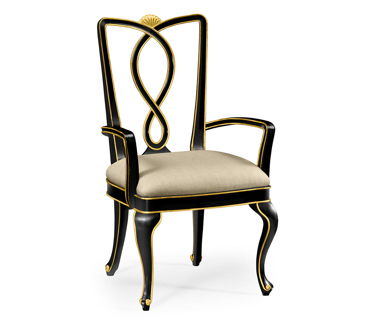 Knightsbridge Collection - Black Painted Dining Arm Chair