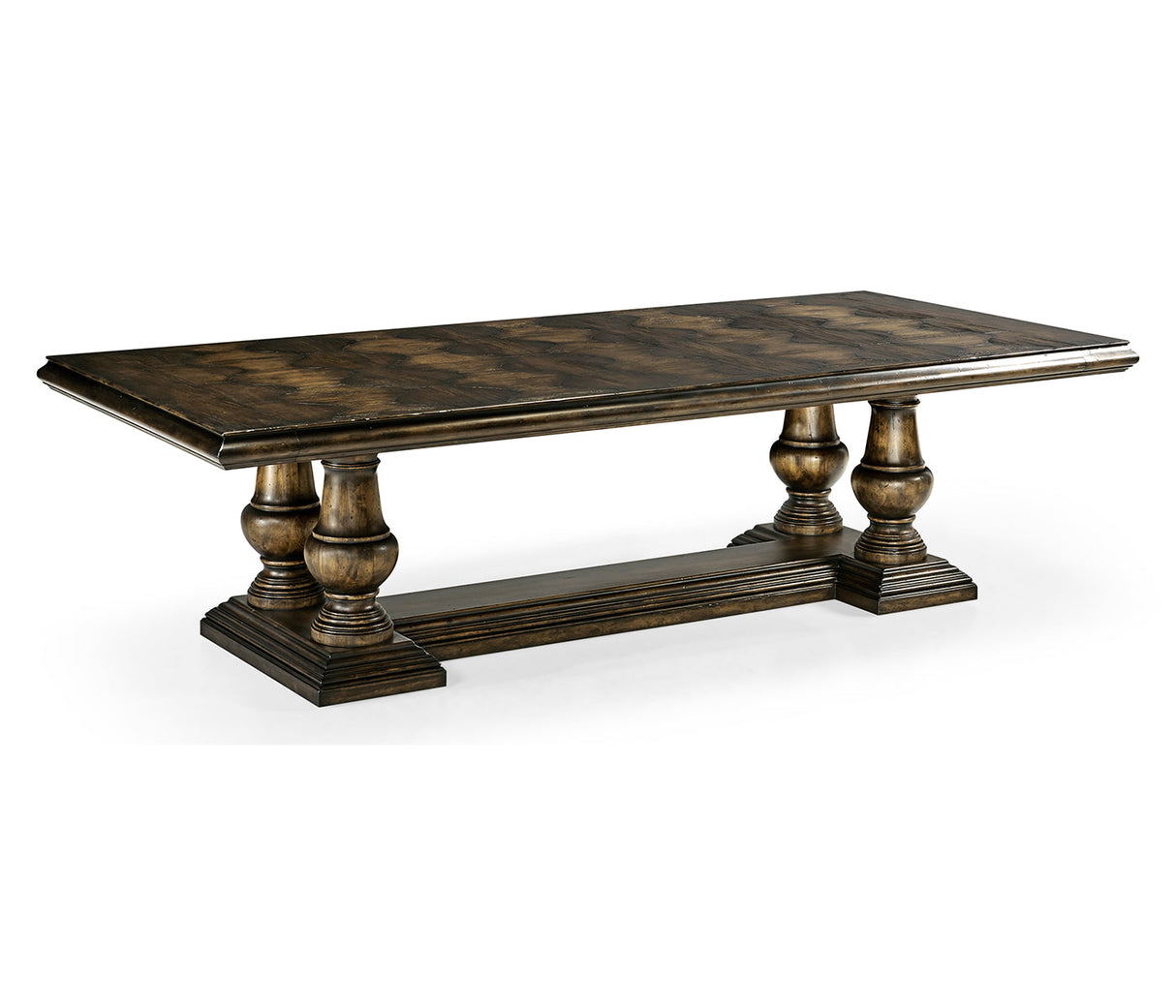 JC Edited - Casually Country Collection - 110" Dark Driftwood Extending Dining Table