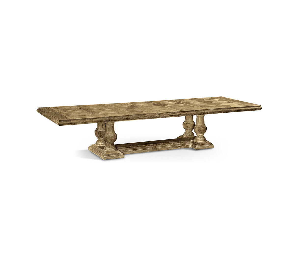 JC Edited - Casually Country Collection - 110" Medium Driftwood Extending Dining Table