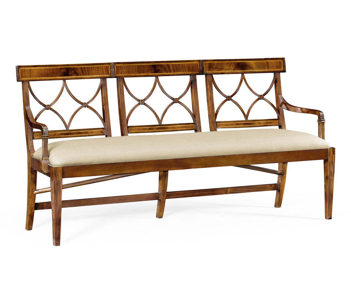 Windsor Collection - Regency Walnut Three Seater Bench