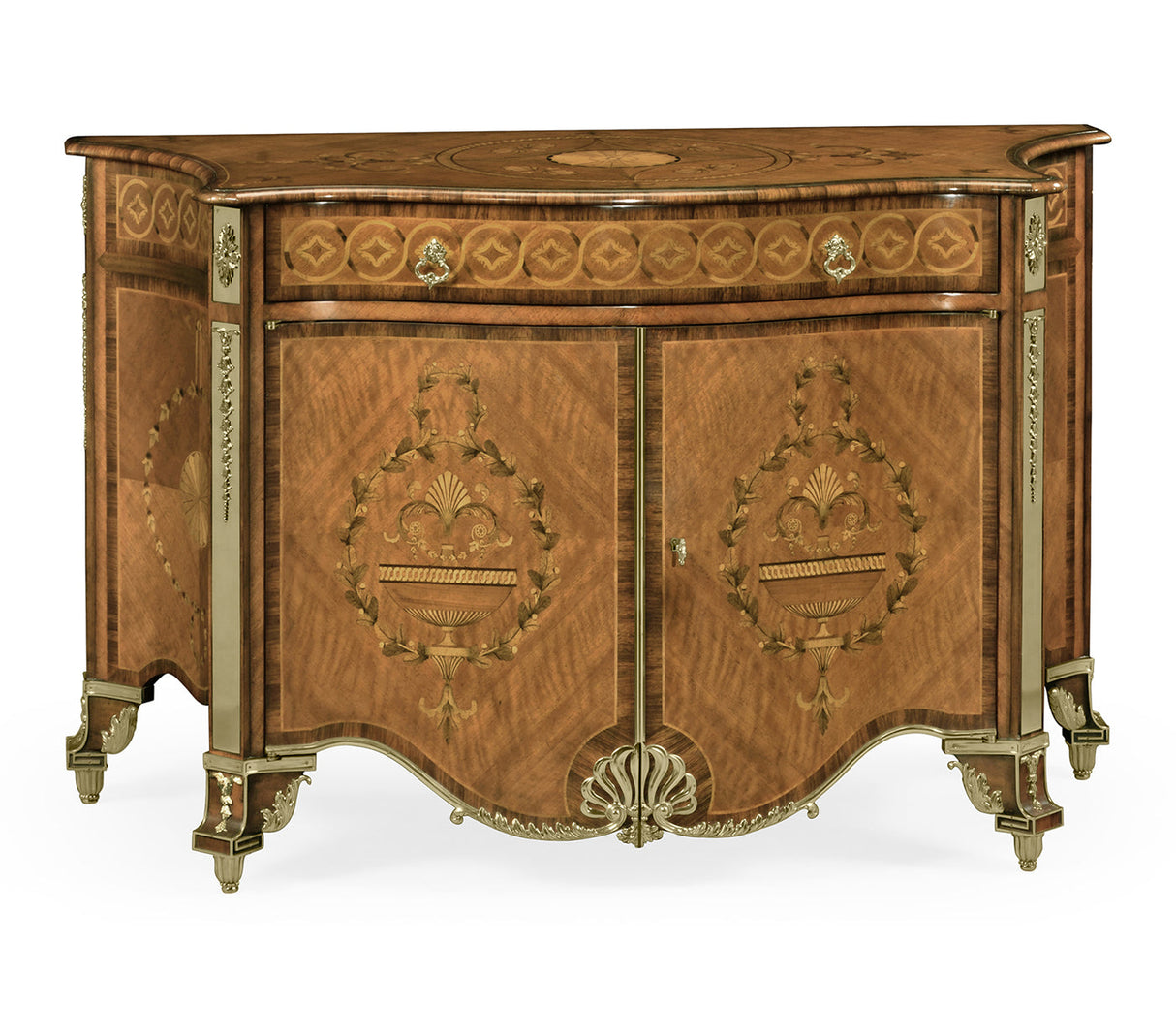 Versailles Collection - Chippendale Style Inlaid Cabinet Chest of Drawers