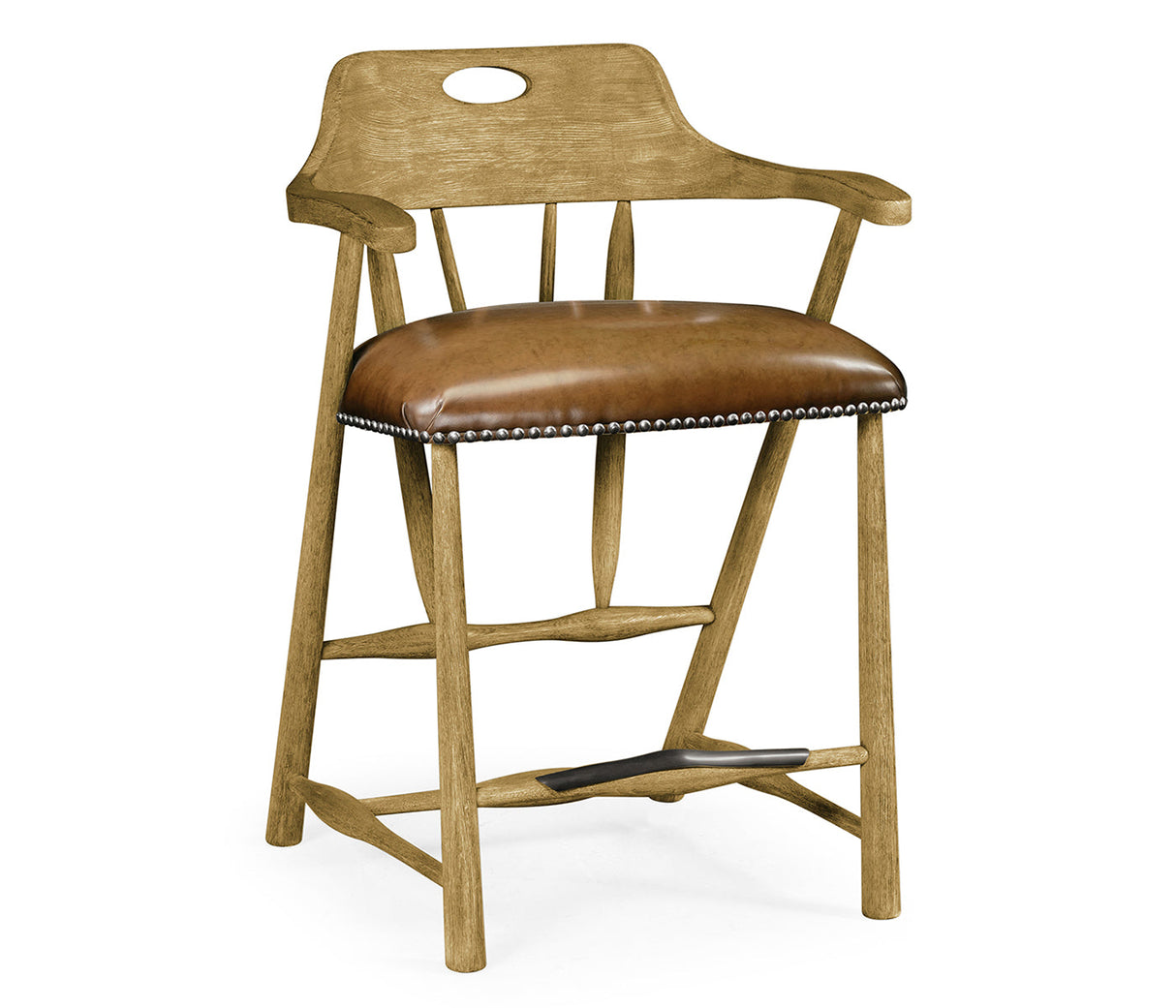 Sherwood Oak Collection - Smokers Style Natural Oak Counter Stool