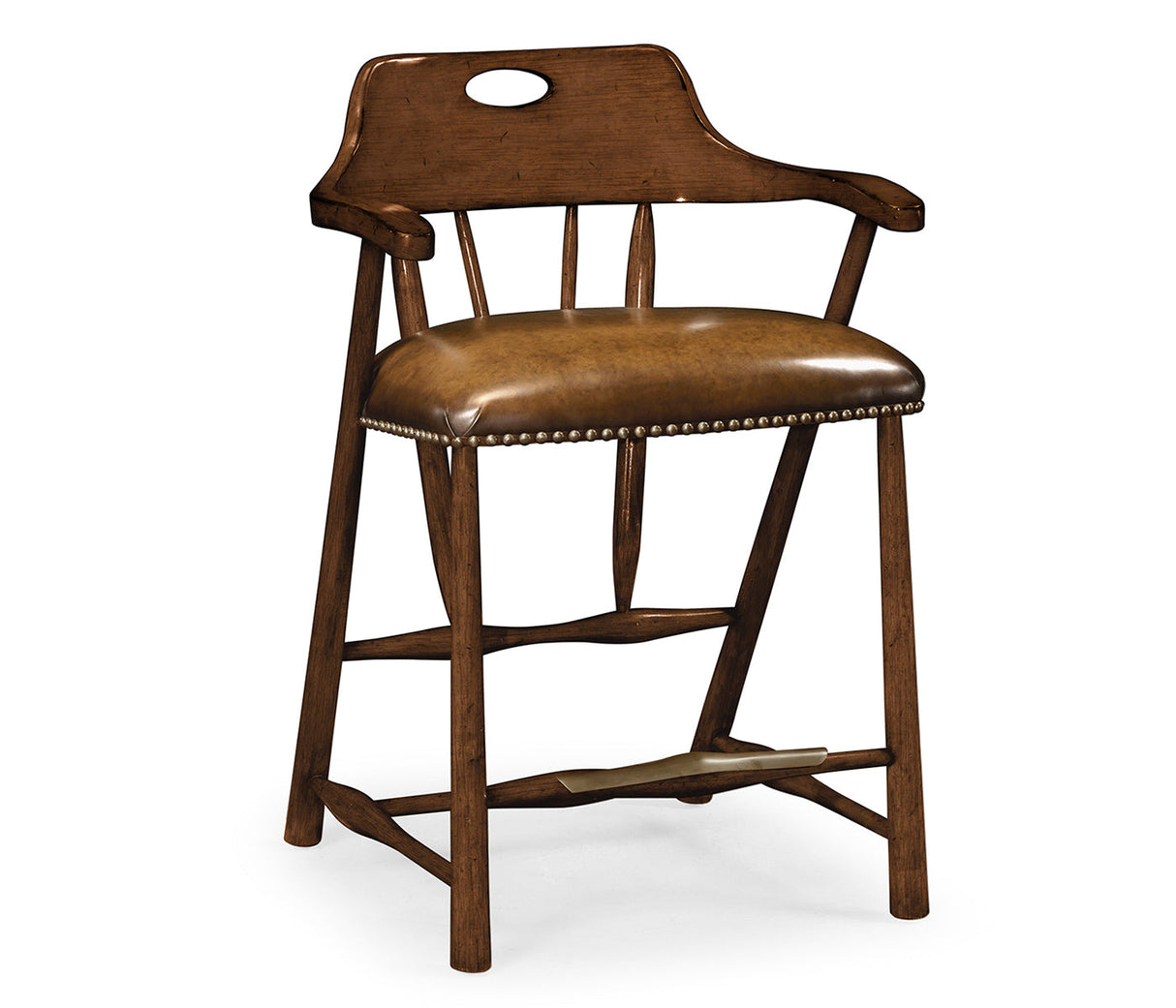 Sherwood Oak Collection - Smokers Style Dark Oak Counter Stool