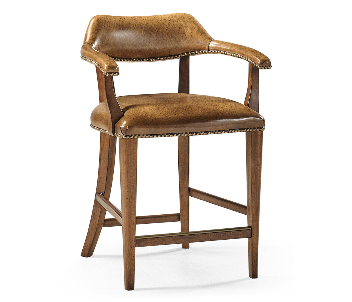 Windsor Collection - Walnut Upholstered Library Counter Stool