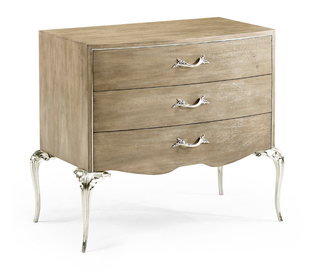 Rivoli Collection - Rivoli Walnut & White Stainless Steel Nightstand