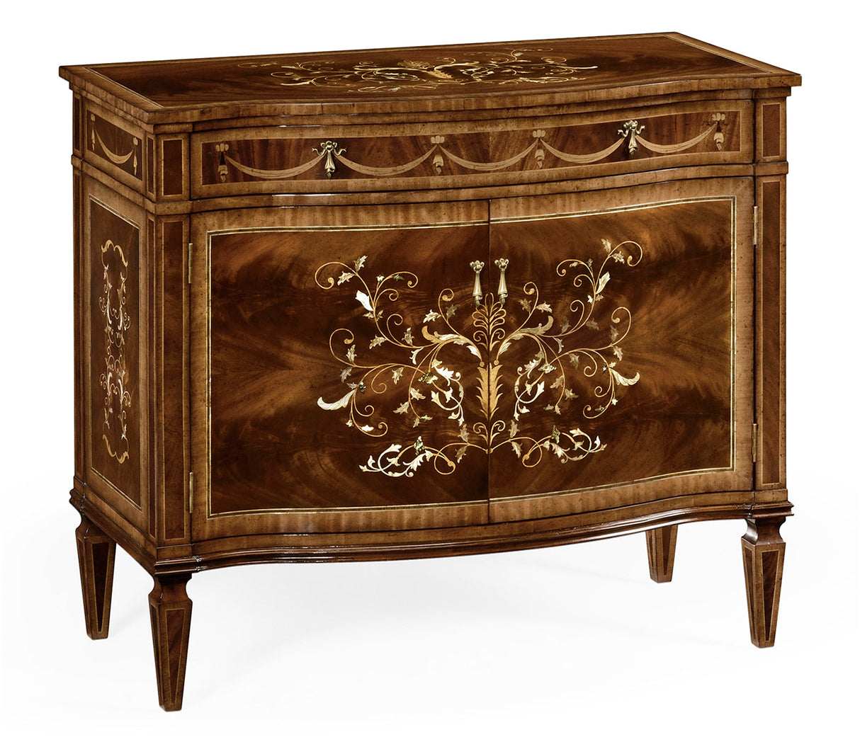 Regency Collection - Small Mahogany & Mother of Pearl Side Cabinet