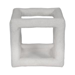 10" Textured Open Square Object, White