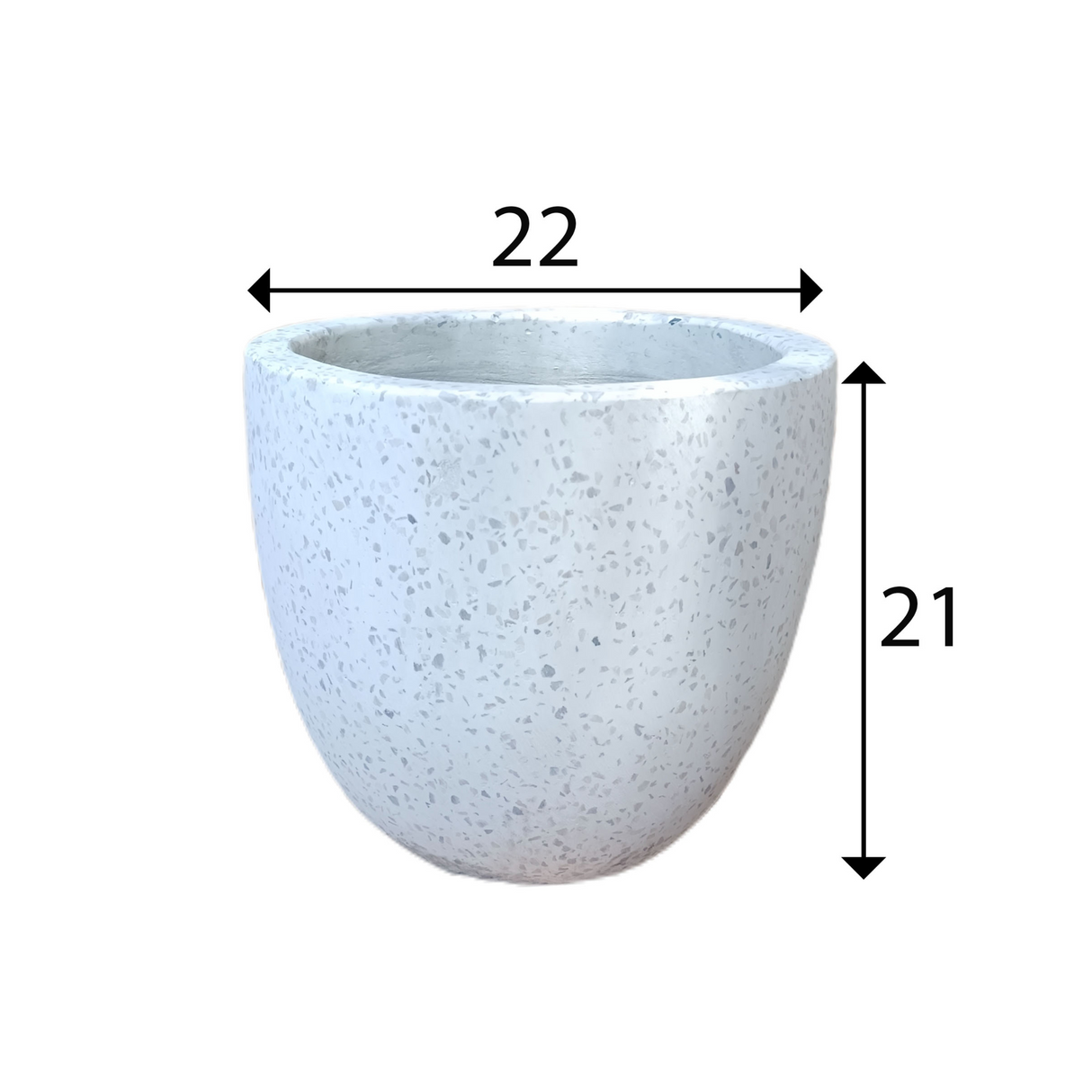 White Terrazzo Indoor/Outdoor Plant Pot By Roots22W*22D*21H.