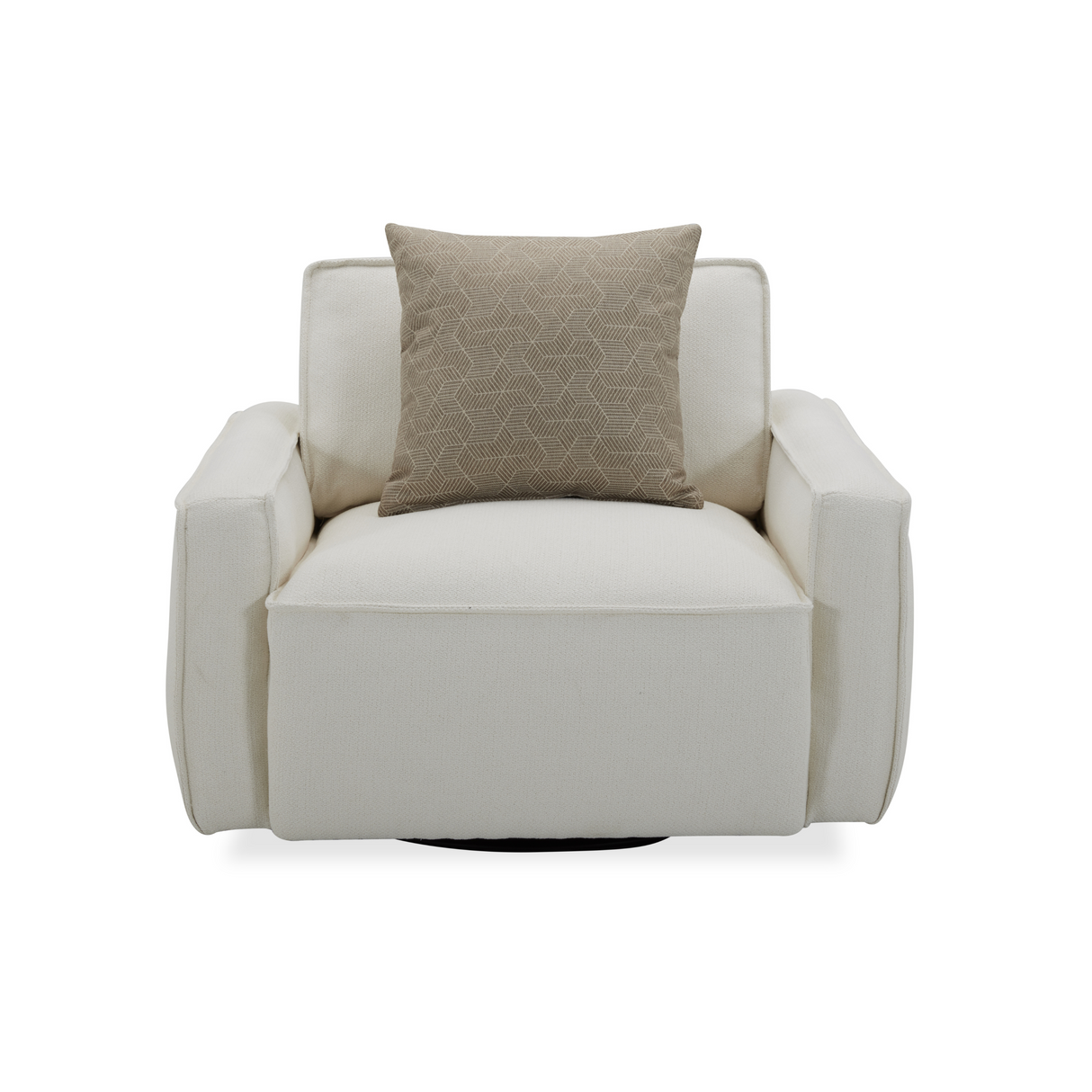 Moscow White Sectional + Swivel Chair