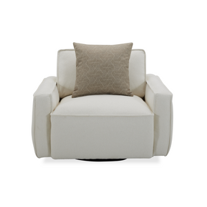 Moscow White Sectional + Swivel Chair