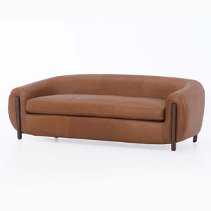 Grace Brown Leather  Sofa (220Cm)