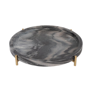 13" Oxford Small Marble Tray, Gray