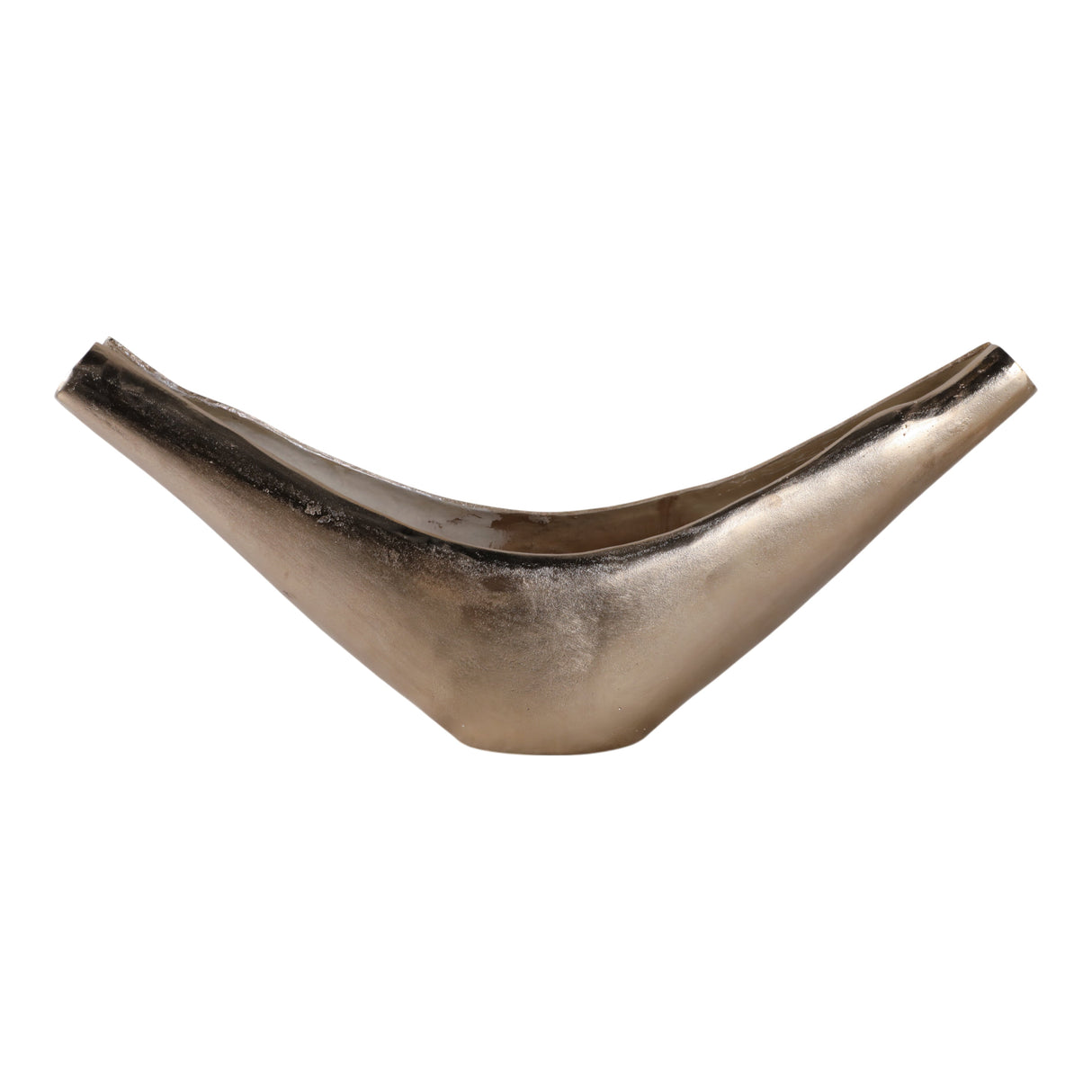 30x13" V-shaped Metal Bowl, Gold/tan