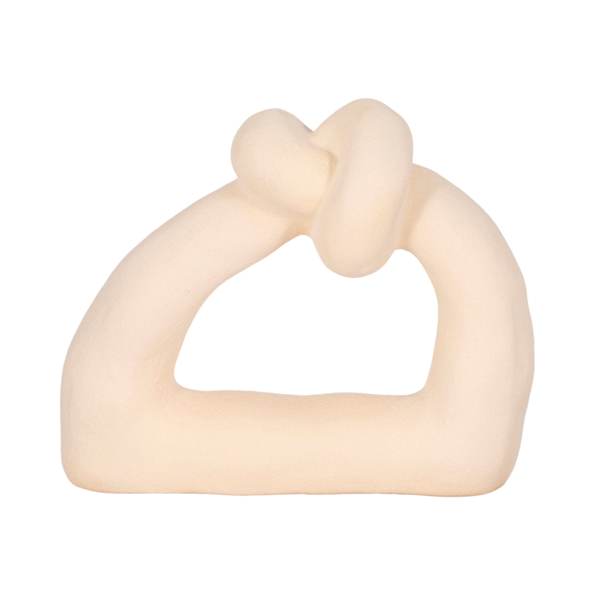 11" Knot With Open Cut-out Sand Glaze, Ivory