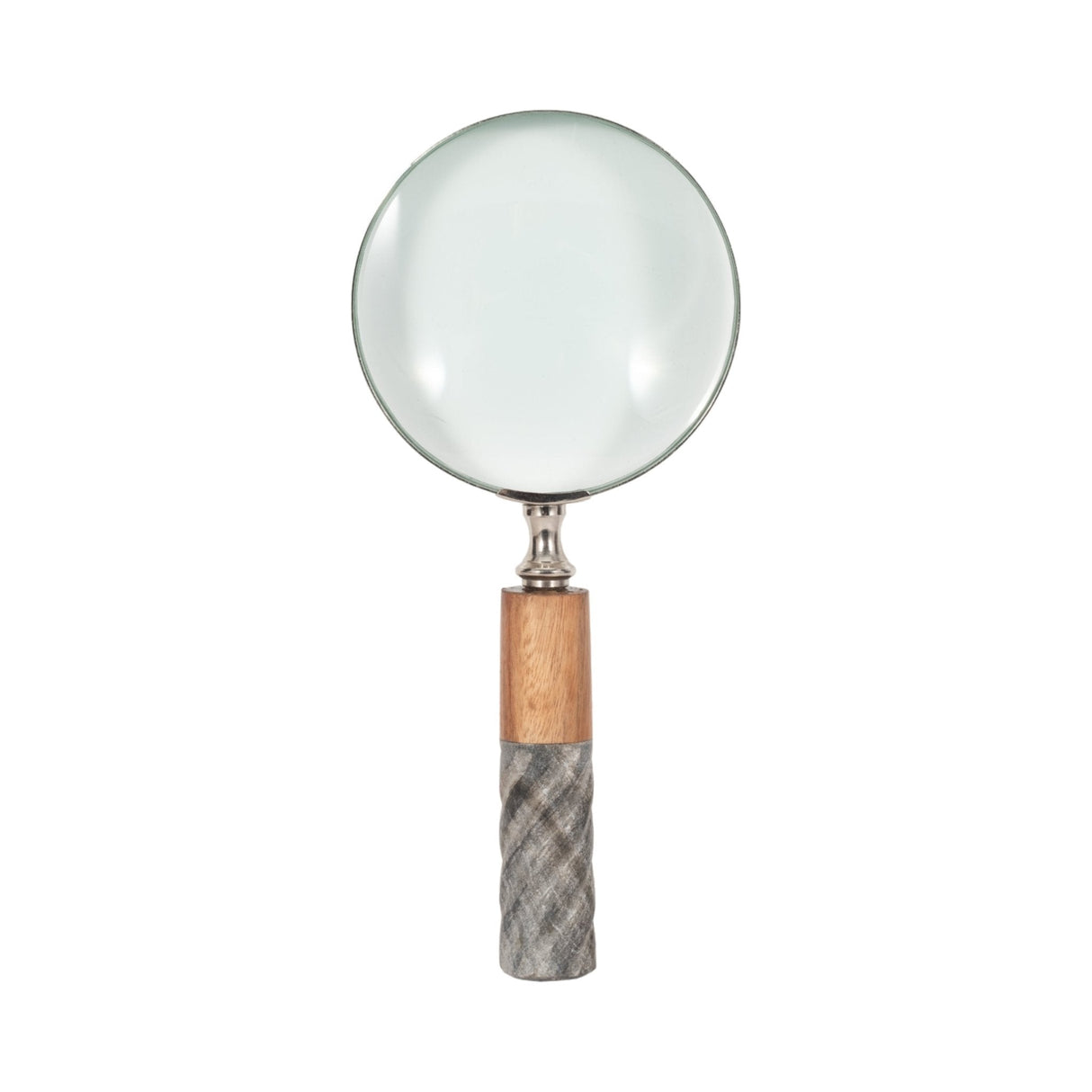 4"D MAGNIFYING GLASS IN RESIN HANDLE, 2-TONE