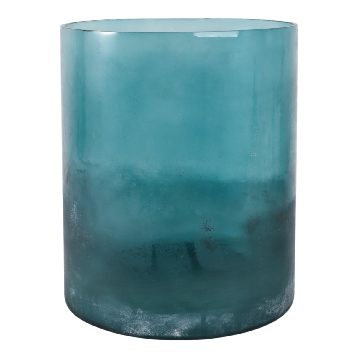 12x10" Frosted Bottom Hurricane, Blue