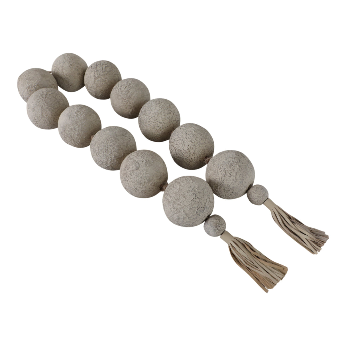 53"cardiff Cream Eco-mix Garland W/leather Tassels