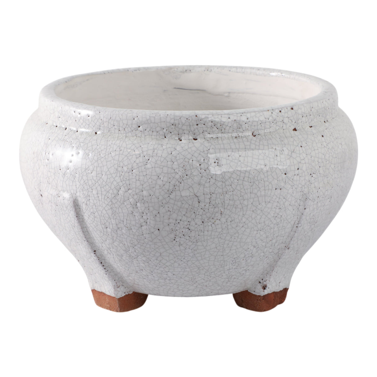 10x6" Footed Planter, White
