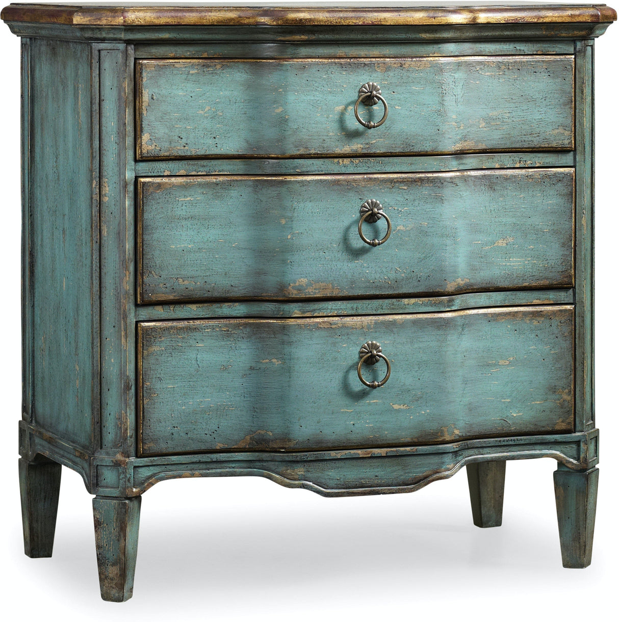 Three Drawer Turquoise Chest