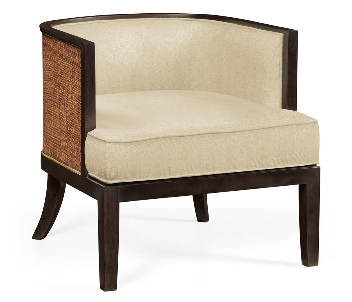 JC Modern - Langkawi Collection - Langkawi Occasional Tub Chair with Rattan Matte Back