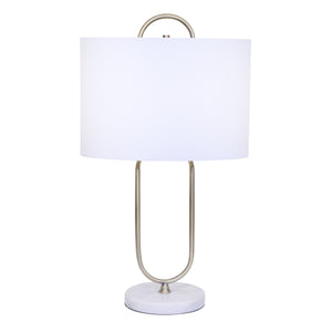 METAL 26" PAPER CLIP TABLE LAMP ON MARBLE BASE, GO