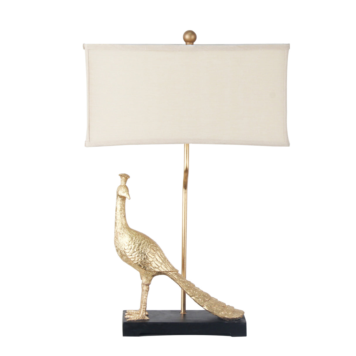 27"H POLY PEACOCKTABLE LAMP