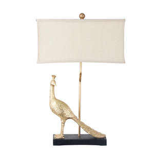 27"H POLY PEACOCKTABLE LAMP