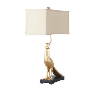 27"H POLY PEACOCKTABLE LAMP