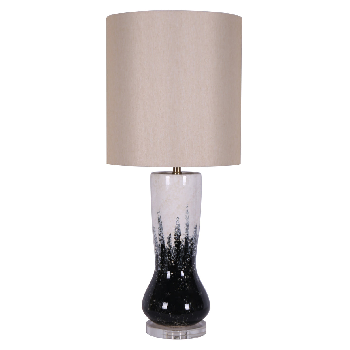 CERAMIC 34" TALL URN ATBLE LAMP, BLACK/WHITE