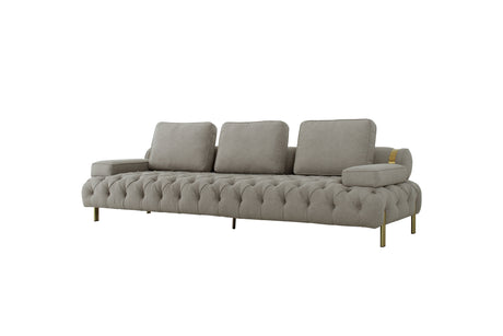 Tufting Grey 4 Seater Sofa