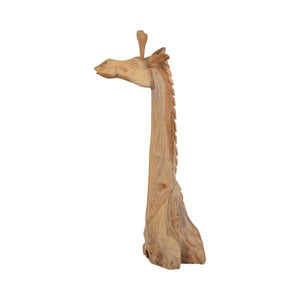 Wood, 45" Giraffe Bust, Natural