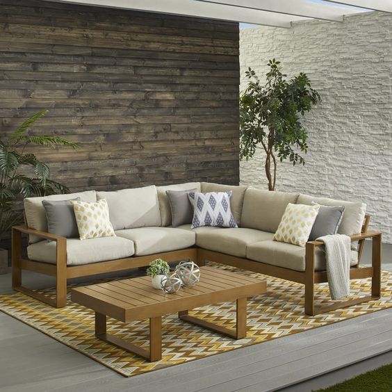 2-Piece Grey Outdoor Seating WhisperWings Set