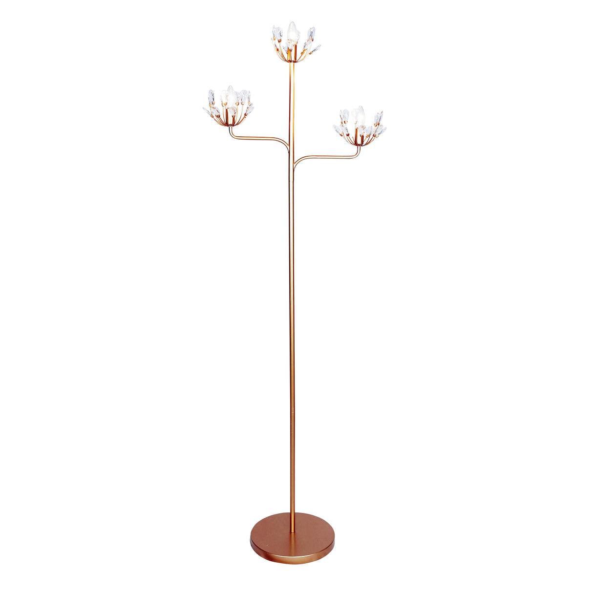 METAL 4 LIGHT FLOOR LAMP, GOLD