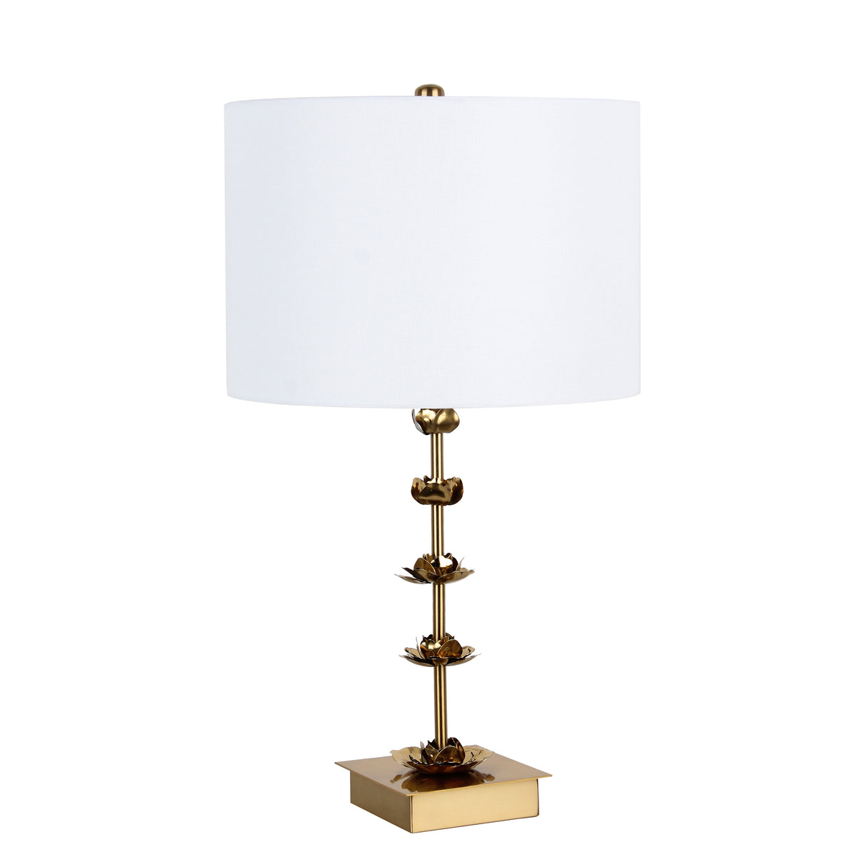 METAL 29" FLOWER TABLE LAMP, GOLD