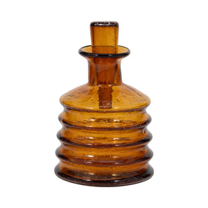 12" Clarimond Ridged Amber Glass Bottle