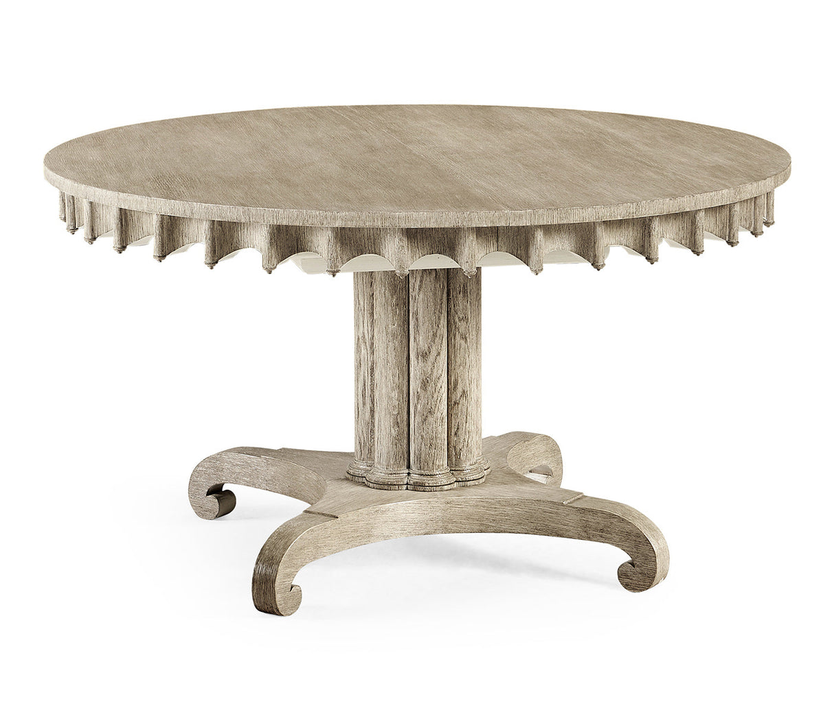 William Yeoward Collected - Country House Chic - Longwood 54" Round-to-Oval Grey Oak Dining Table