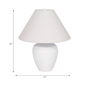 21" Textured Table Lamp Tapered Shade, White