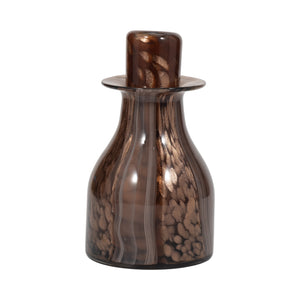 11" Hilary Small Brown Glass Bottle