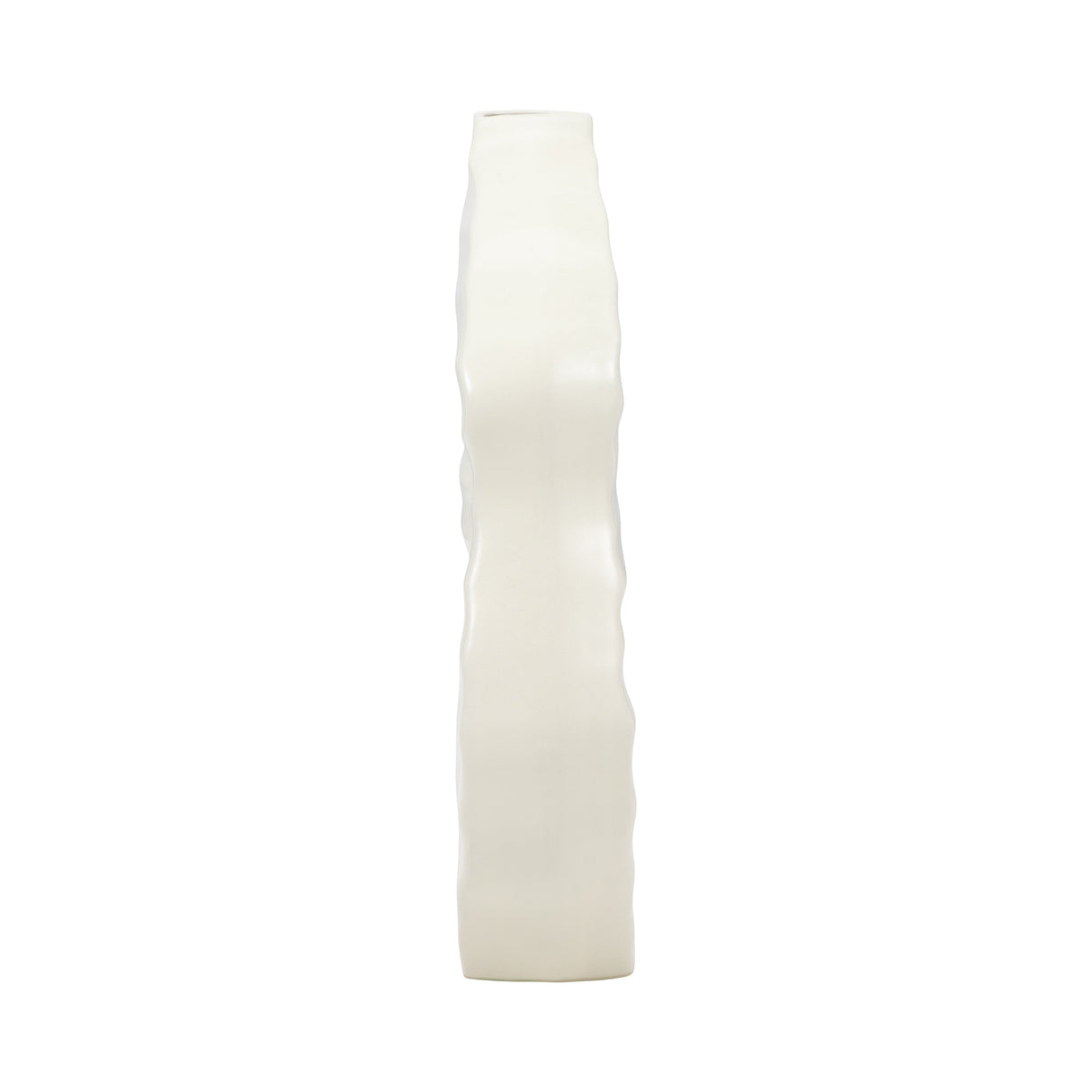 12" Ribbed Open-cut Out Vase, Ivory