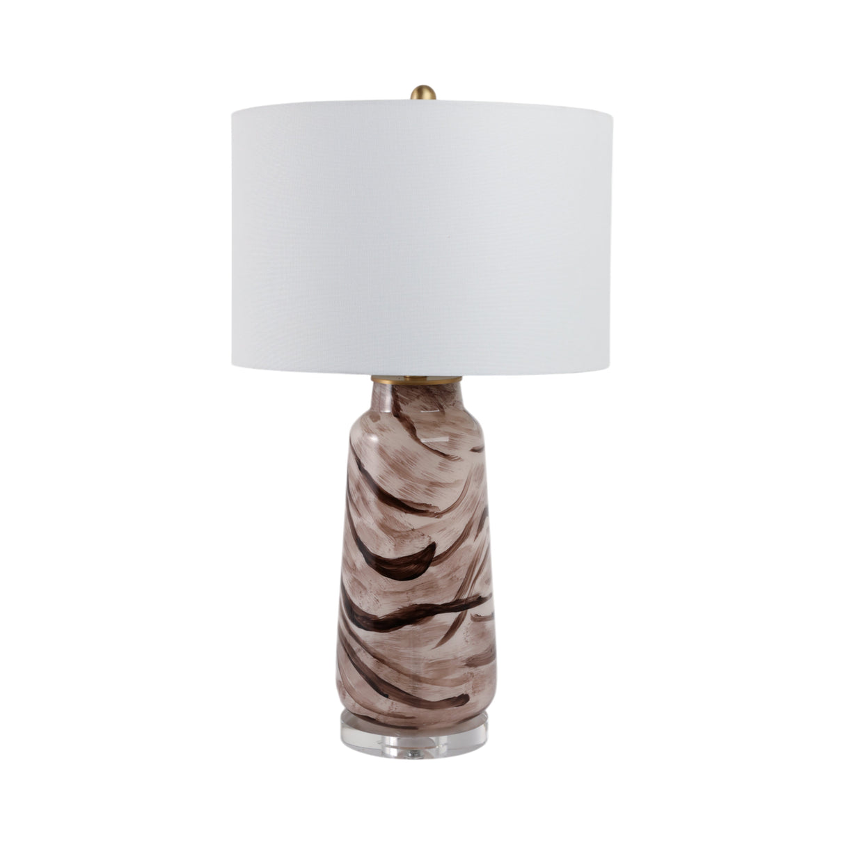 29x17" Swirled Glass Table Lamp, Brown