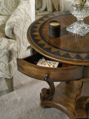 Archivist Round Accent End Table