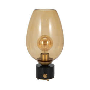 16" Mikeno Glass And Marble Table Lamp, Gold