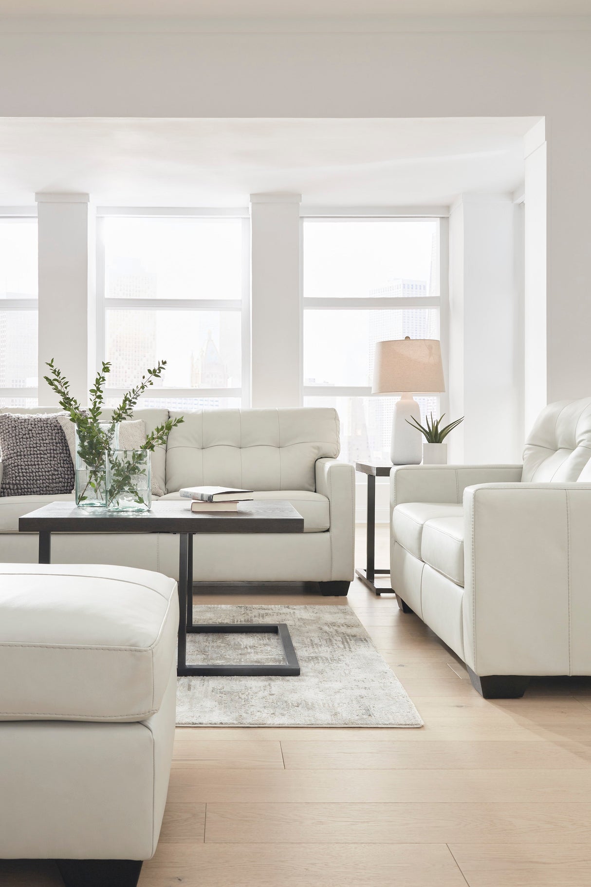 Belziani White Sofa Set