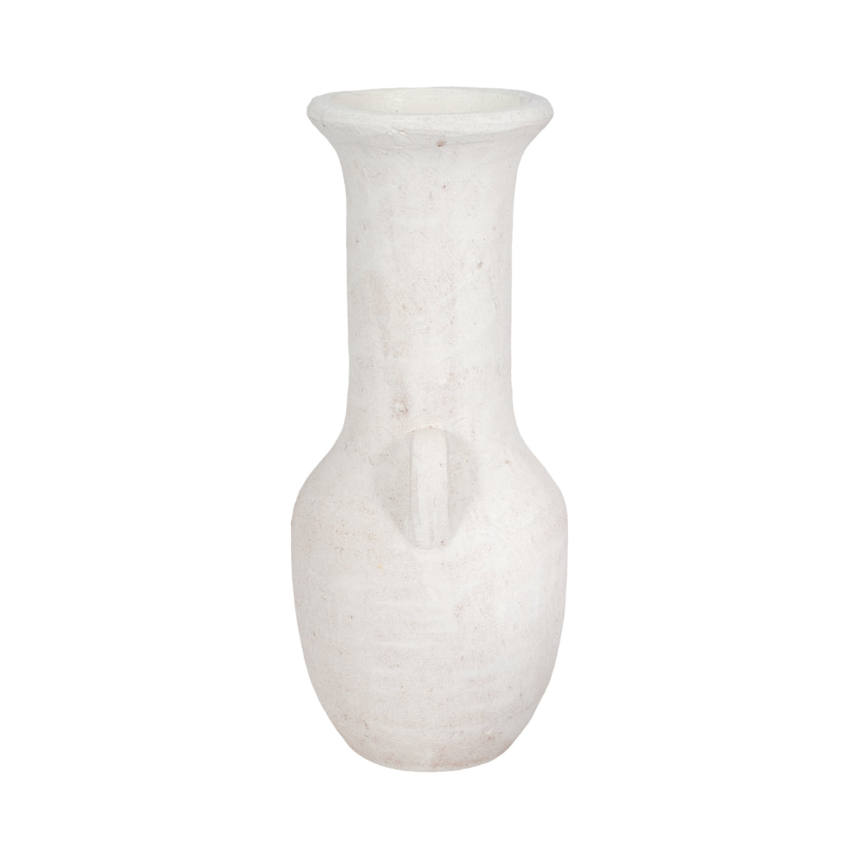 19" Terracotta Nomad Vase Rough Finish, White