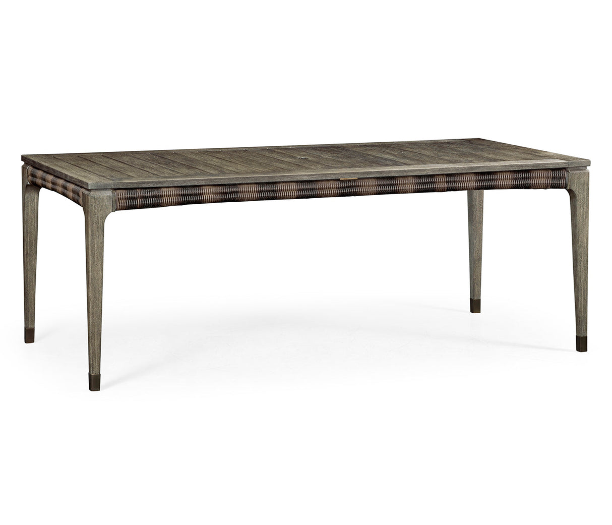 JC Outdoor - Hampton Collection - Rectangular Grey & Rattan Dining Table