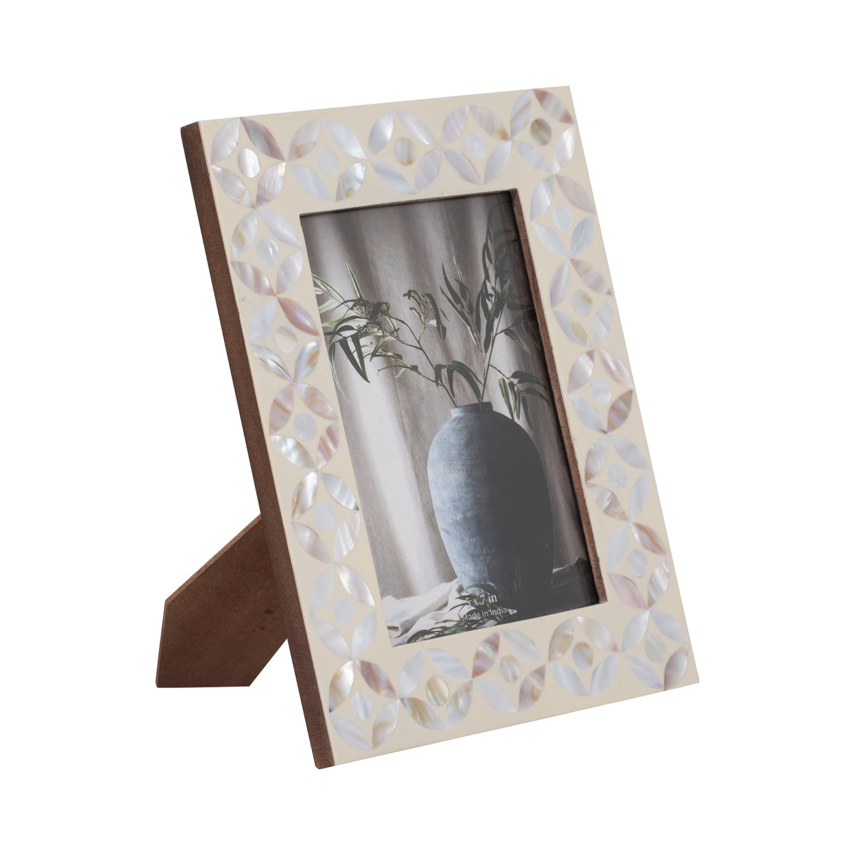 5x7 Mother Of Pearl Photo Frame, Ivory