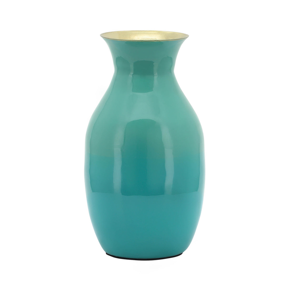 METAL 9" OLPE VASE, GREEN