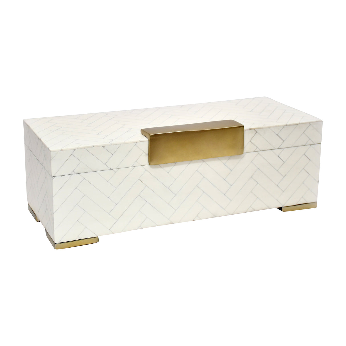 17x7" Carley Resin Box, Ivory